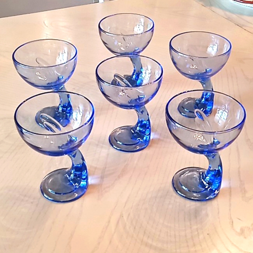 RARE BARMIOLI ROCCO 1980's Vintage  Dessert Stem Bowls. Made In Italy. Set of 6.